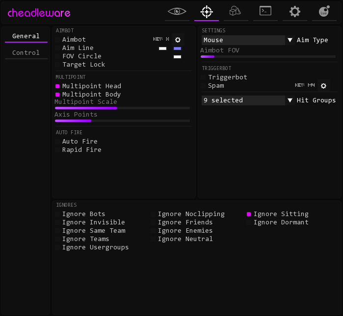 menu screenshot